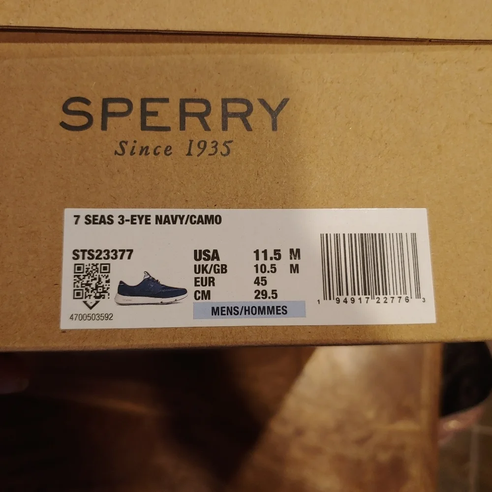Sperry 7 Seas 3 Eye Boating Shoes Size 11.5